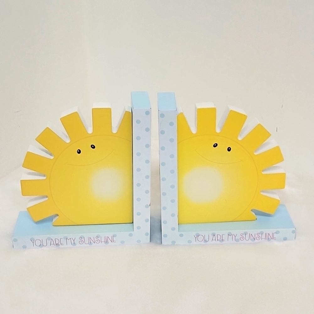 Boarders Unlimited Children's "You Are My Sunshine" Bookends Yellow Light Blue